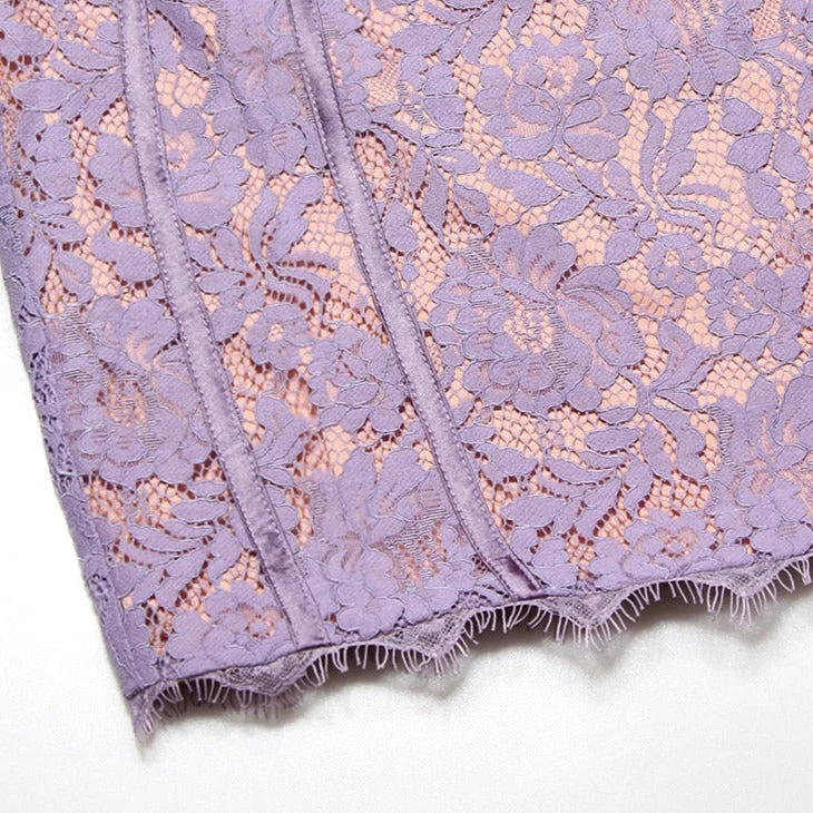 ATSUKO VIOLET Lace Mini Dress with STRAPS - Image 7