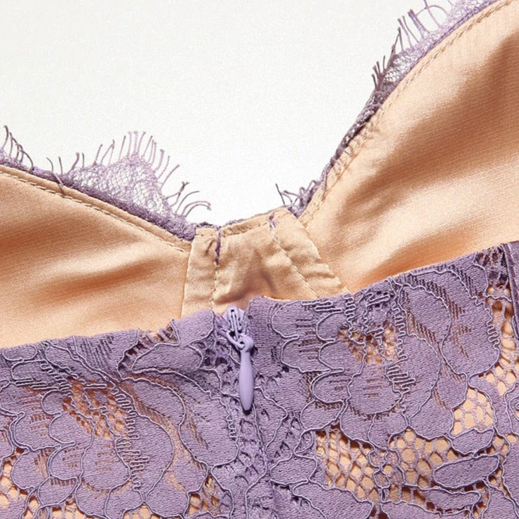 ATSUKO VIOLET Lace Mini Dress with STRAPS - Image 9
