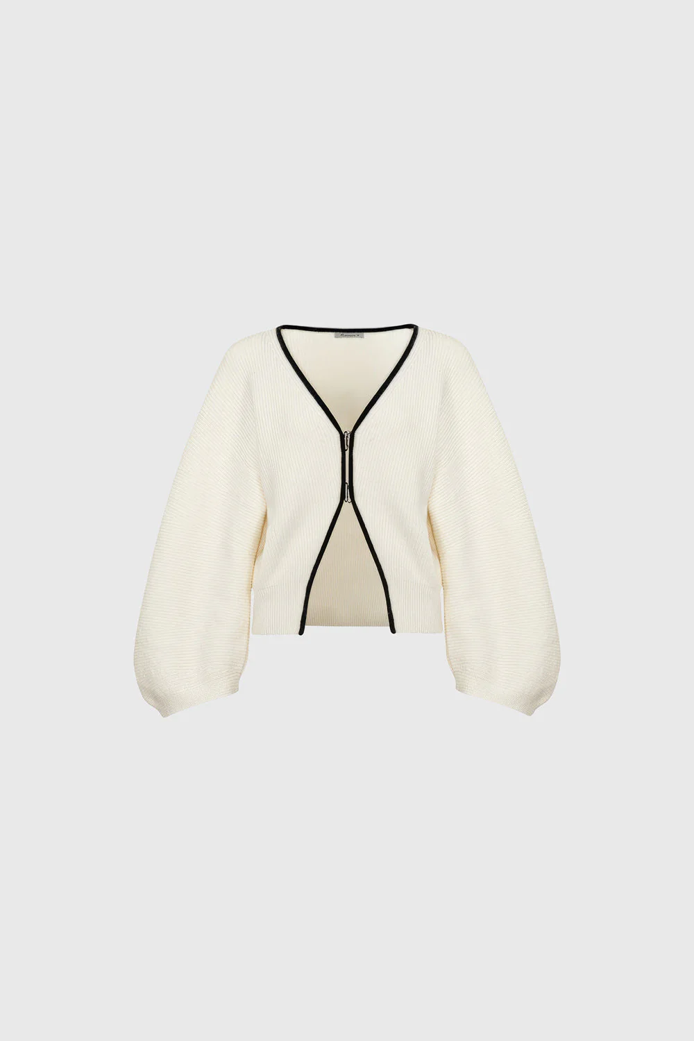 Cardigan with Baloon Sleeves - White - Image 3