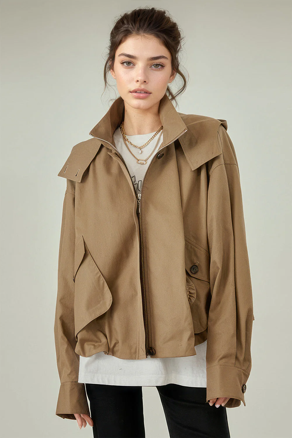 Cargo Jacket - Brown - Image 2