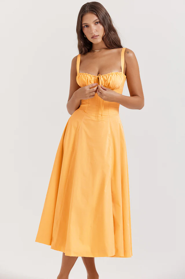 Carmen Tangerine Bustier Sundress - Image 3