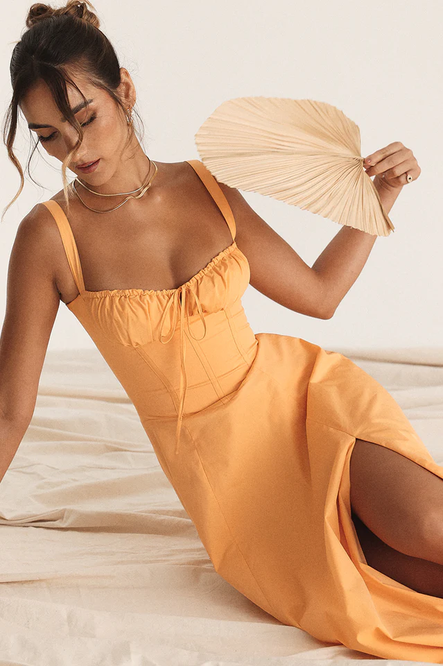 Carmen Tangerine Bustier Sundress - Image 8