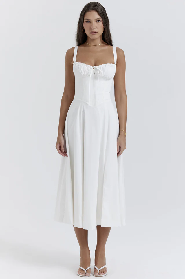 Carmen White Bustier Sundress - Image 3