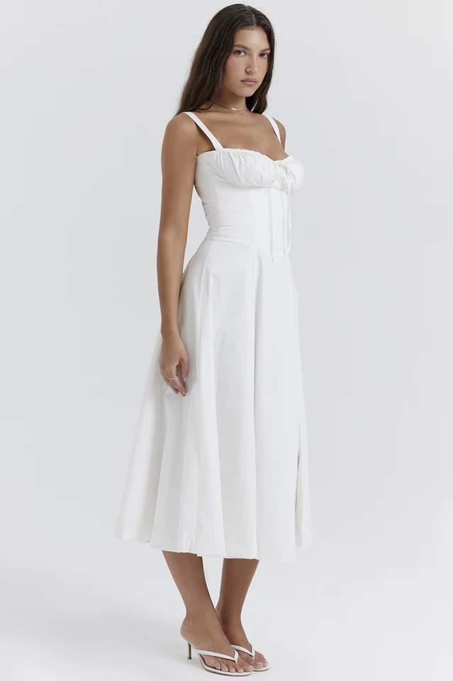Carmen White Bustier Sundress - Image 4
