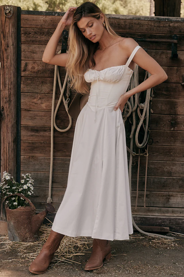 Carmen White Bustier Sundress - Image 8