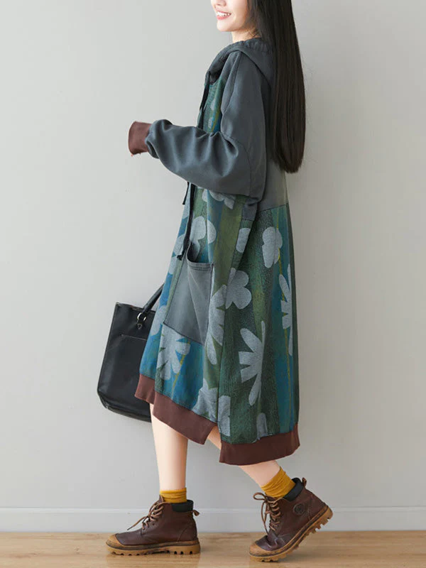 Casual Loose Sweatshirt Dress with Print - Image 2
