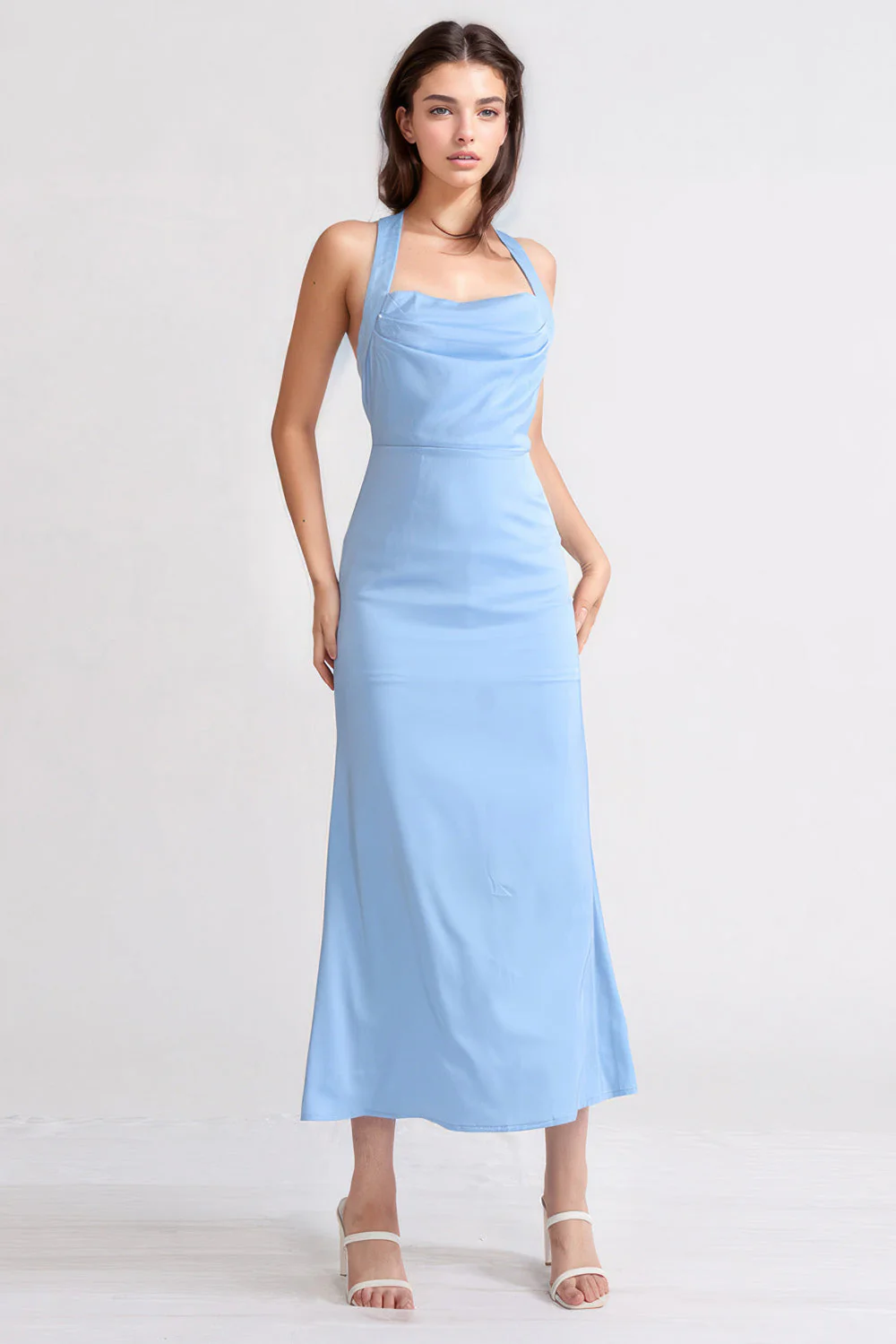 Casual Midi Dress - Blue - Image 2
