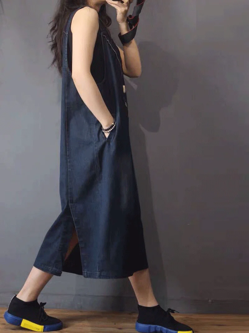 Catching Feelings Overall A-line Dress - Image 3