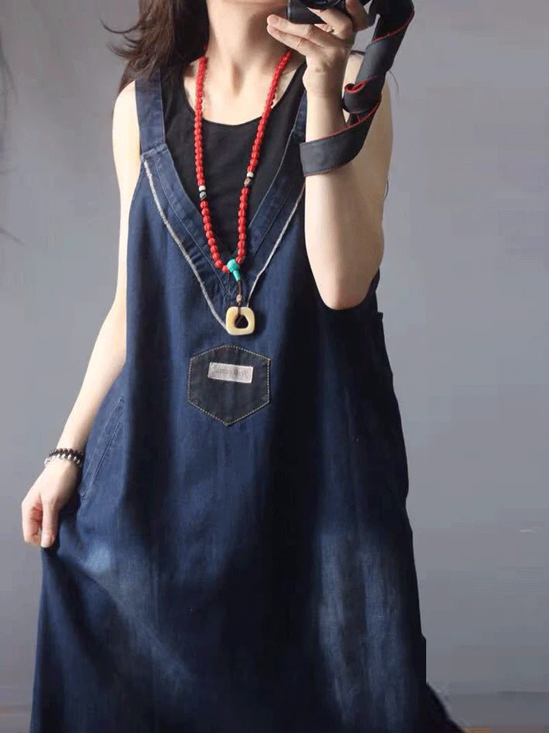 Catching Feelings Overall A-line Dress - Image 4