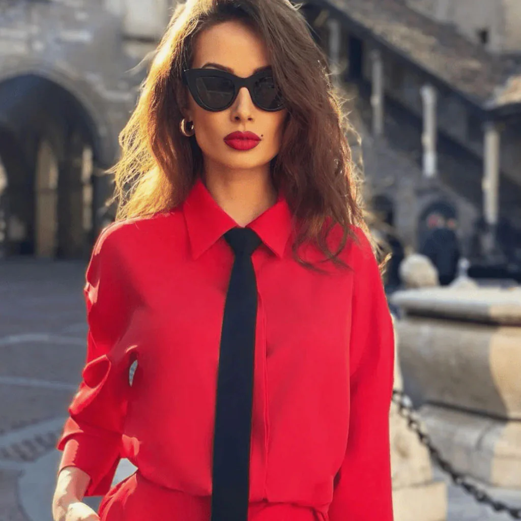 Celebrity Black Tie Collared High Waist Button Down High Split Maxi Shirt Dress - Image 2