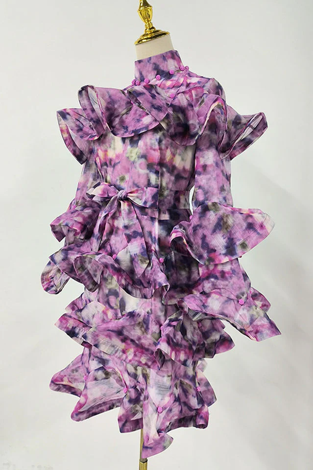 Celestial Frill Mini Dress - Image 4
