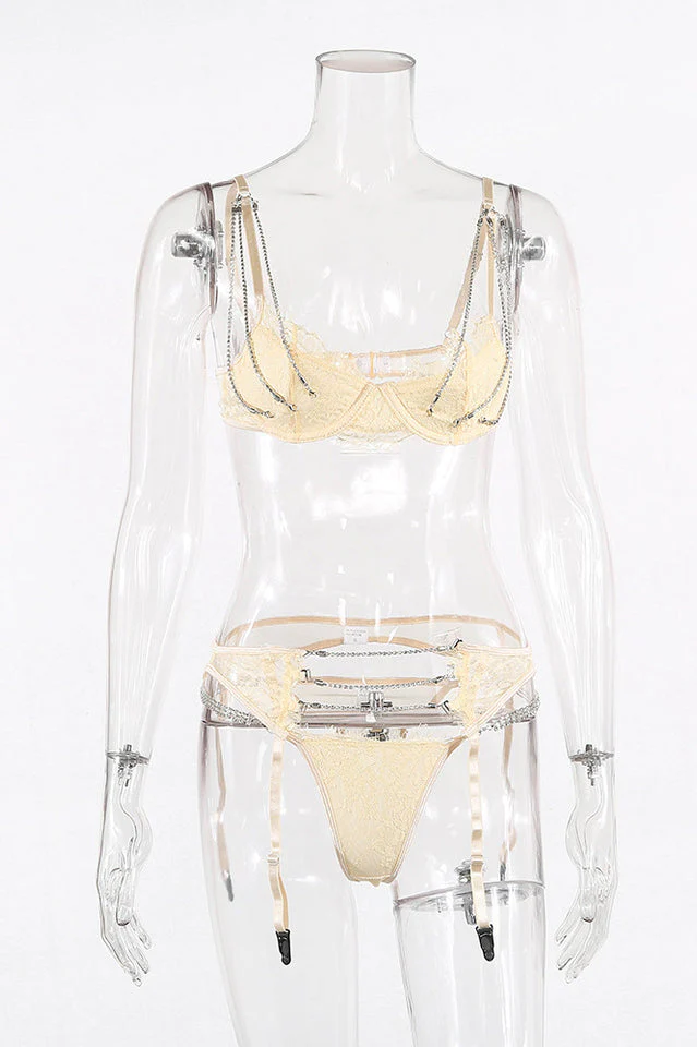 Chain Bra & Underwear Garter Belt Set - Image 21
