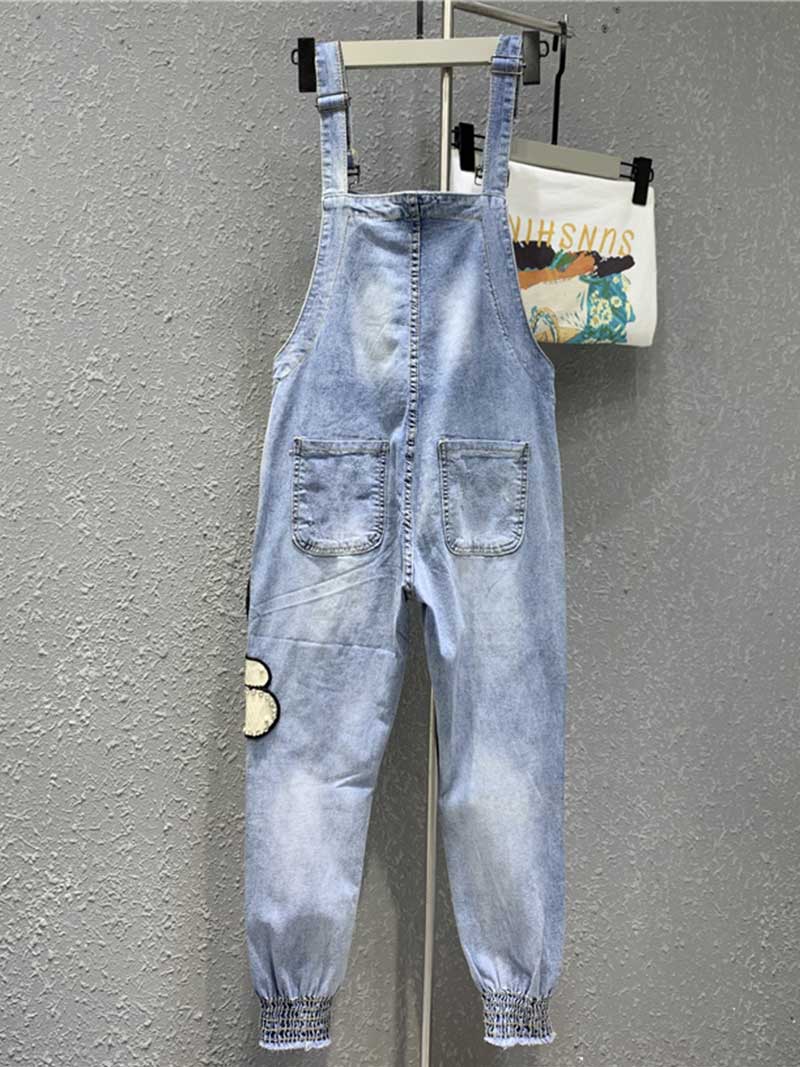 Change the World Cartoon Print Denim Overall Dungaree - Image 2