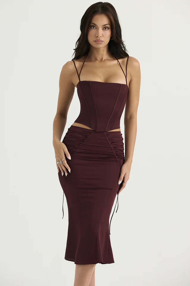 Chantelle Burgundy Satin Bra - Image 3