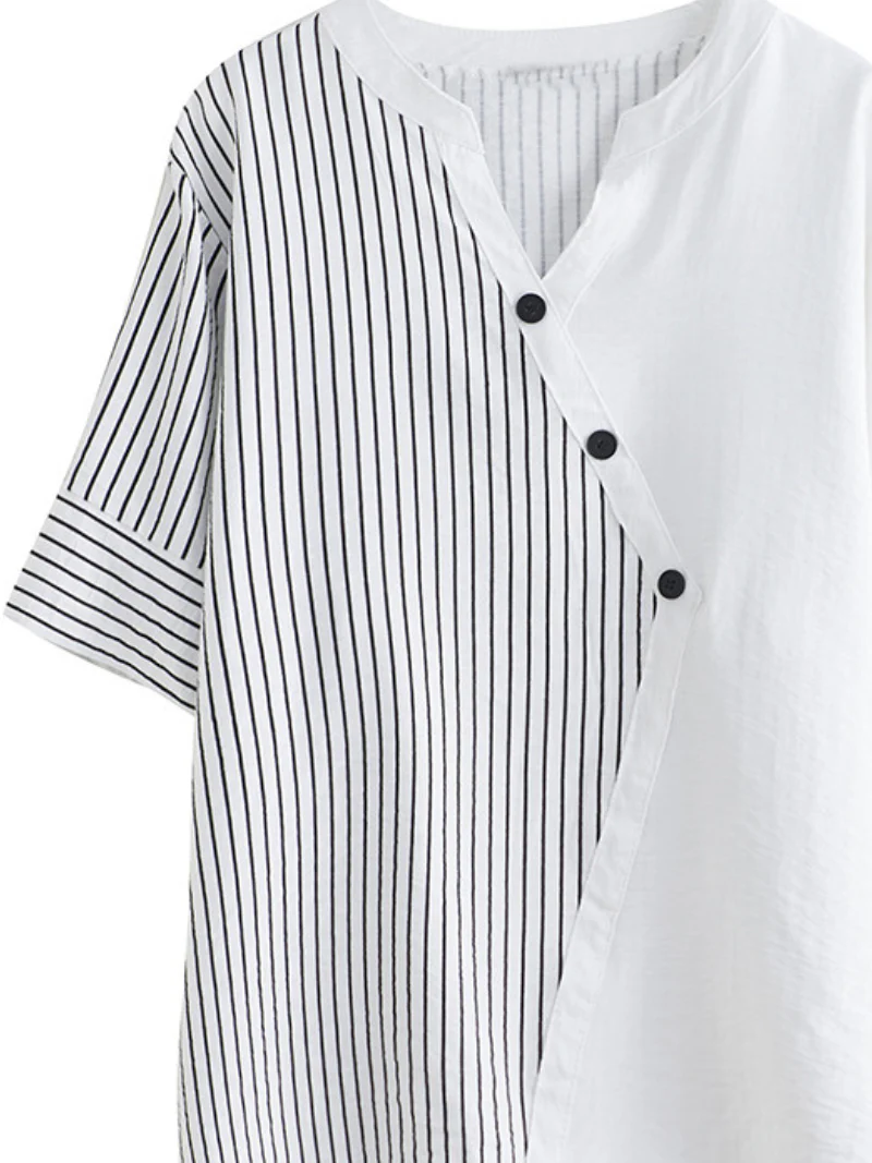 Charming Button-Up Striped Tops - Image 3