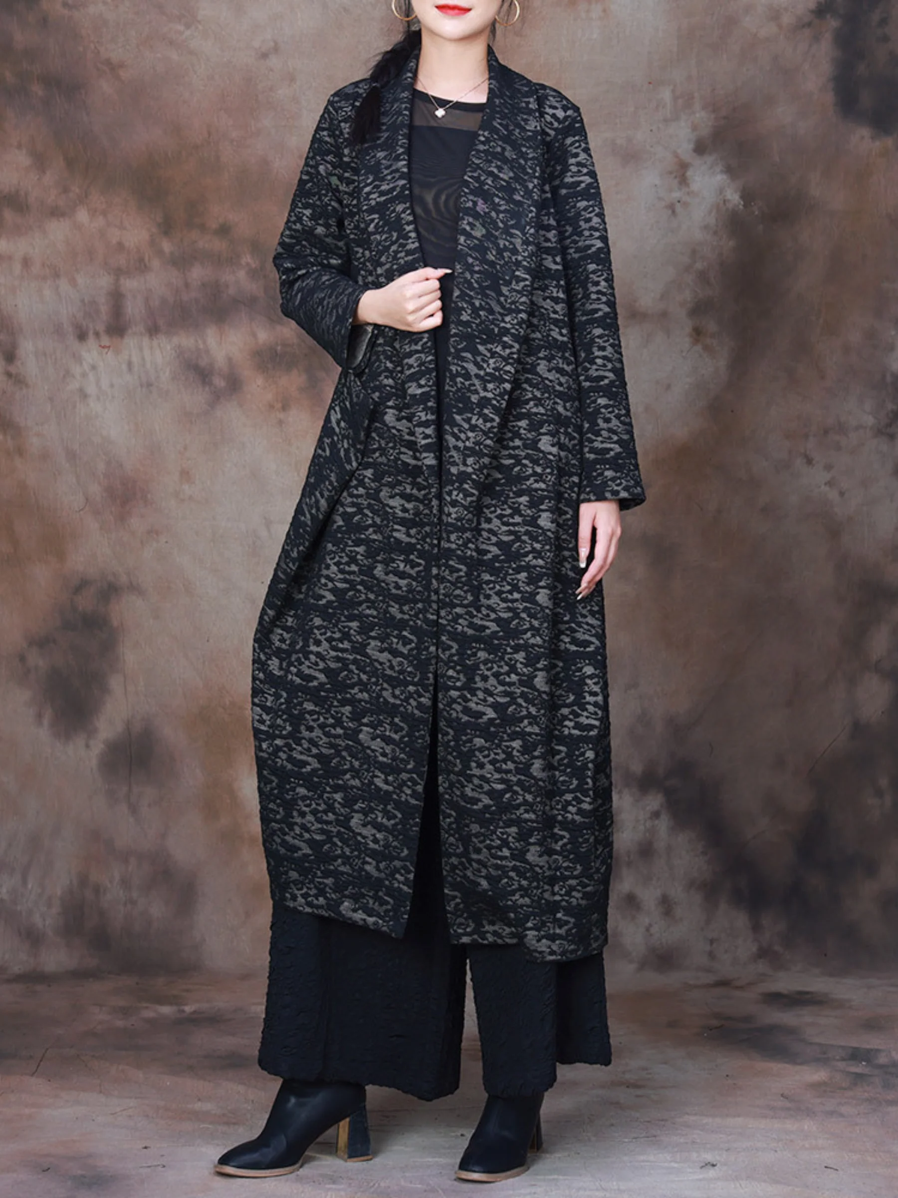 Chic Blazer Print Casual Pocket Jacket Dress for Women - Image 3