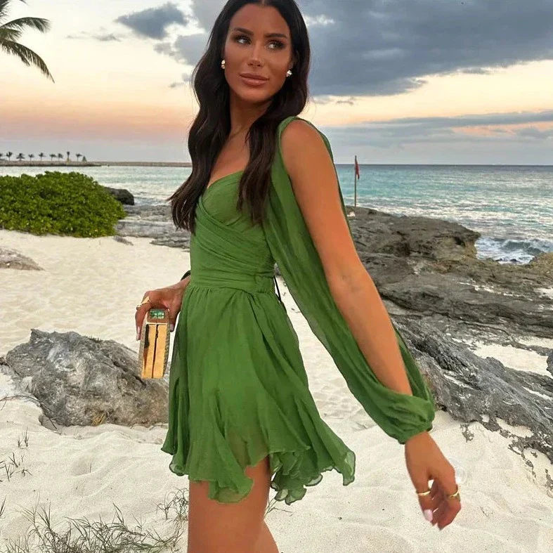 Hollow Out LANTERN Sleeve Mini Dress - Image 2