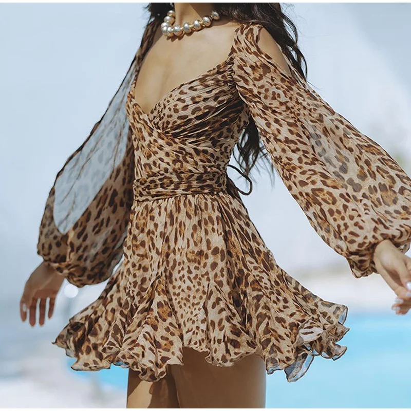 Hollow Out LANTERN Sleeve Mini Dress - Image 7