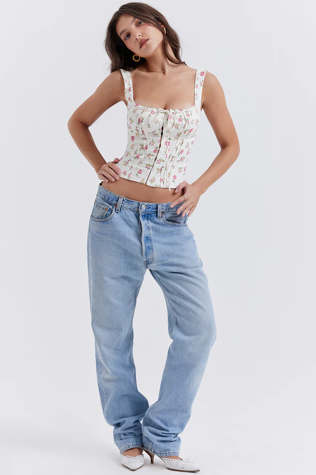Chic Rose Print Top - Image 3