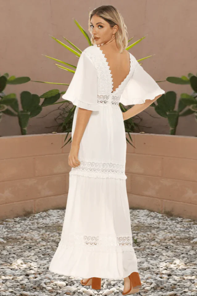 Chic White Boho Dress - Image 2