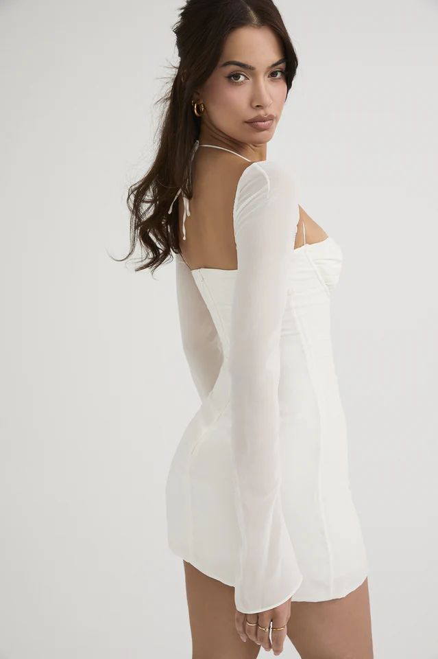 Chiffon Halter Mini Dress - Image 9