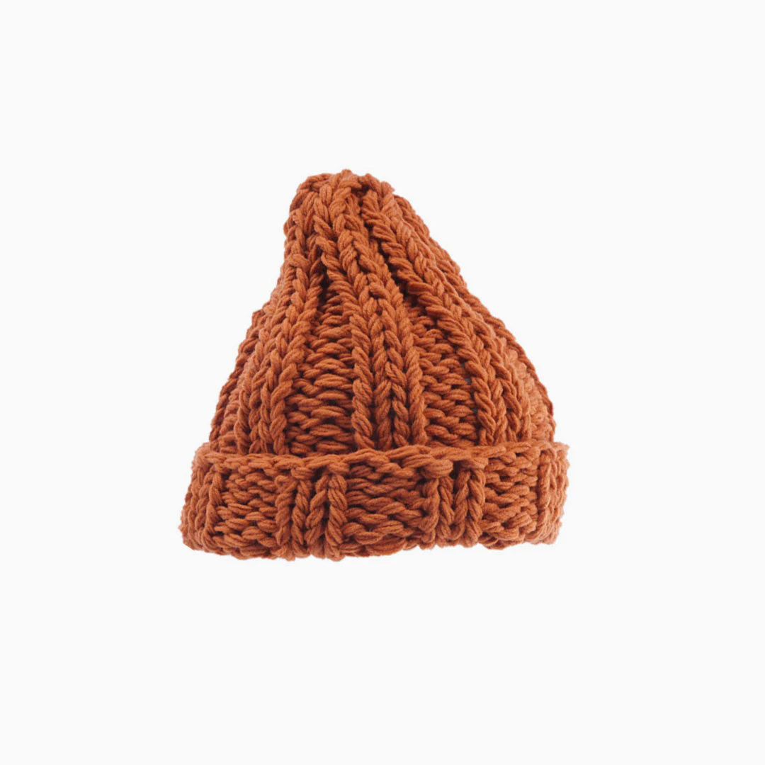 Vintage Chunky Kintted Folded Winter Beanie Hat - Image 2