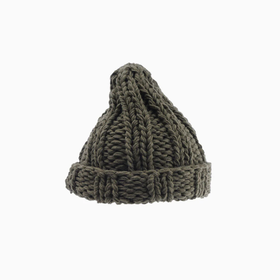 Vintage Chunky Kintted Folded Winter Beanie Hat - Image 4