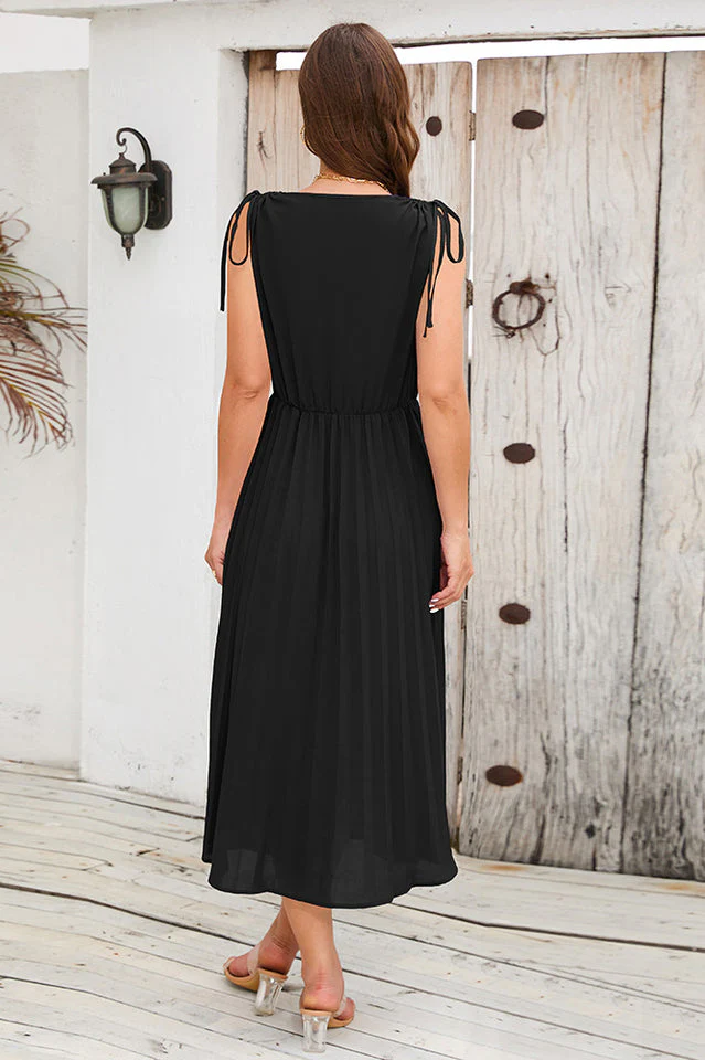 Cinched-Waist Pleated Midi Dress - Image 12