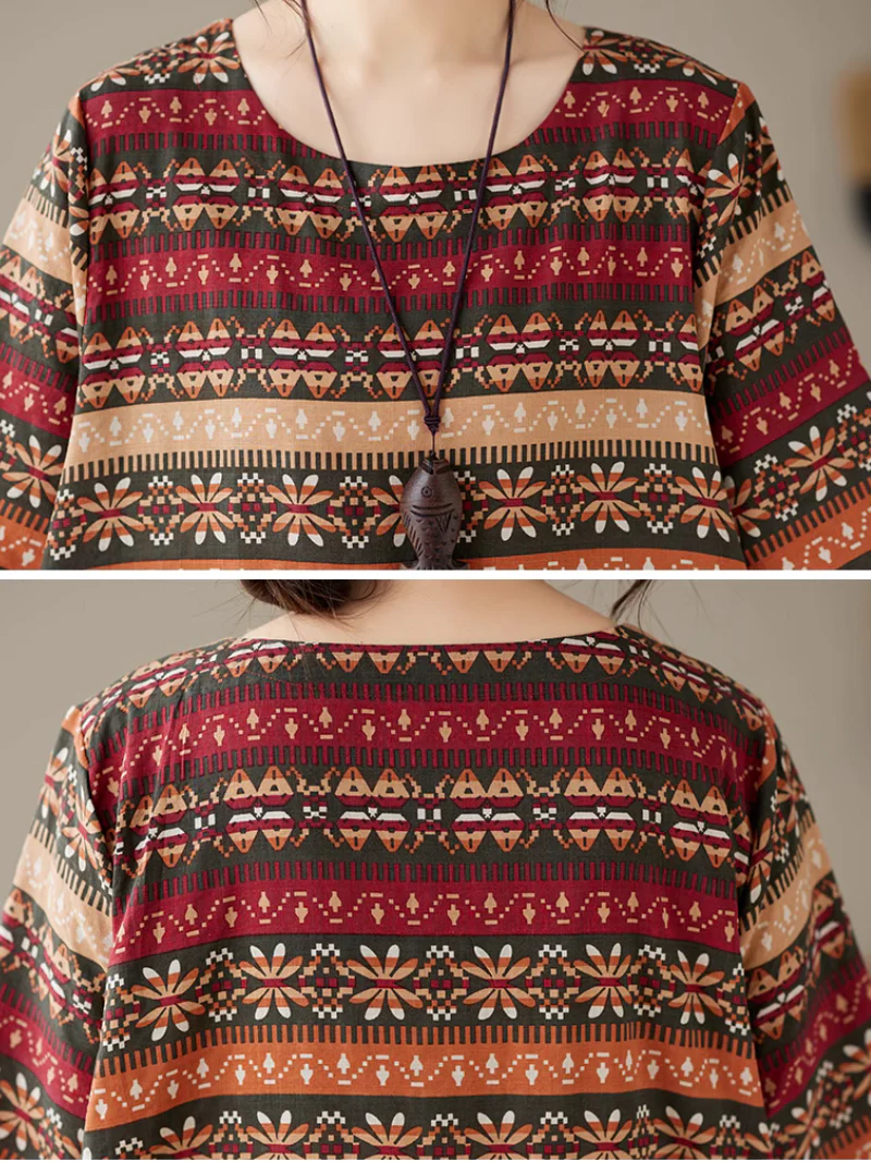 Classic Charmer  Color Striped Printed Midi Dress - Image 9