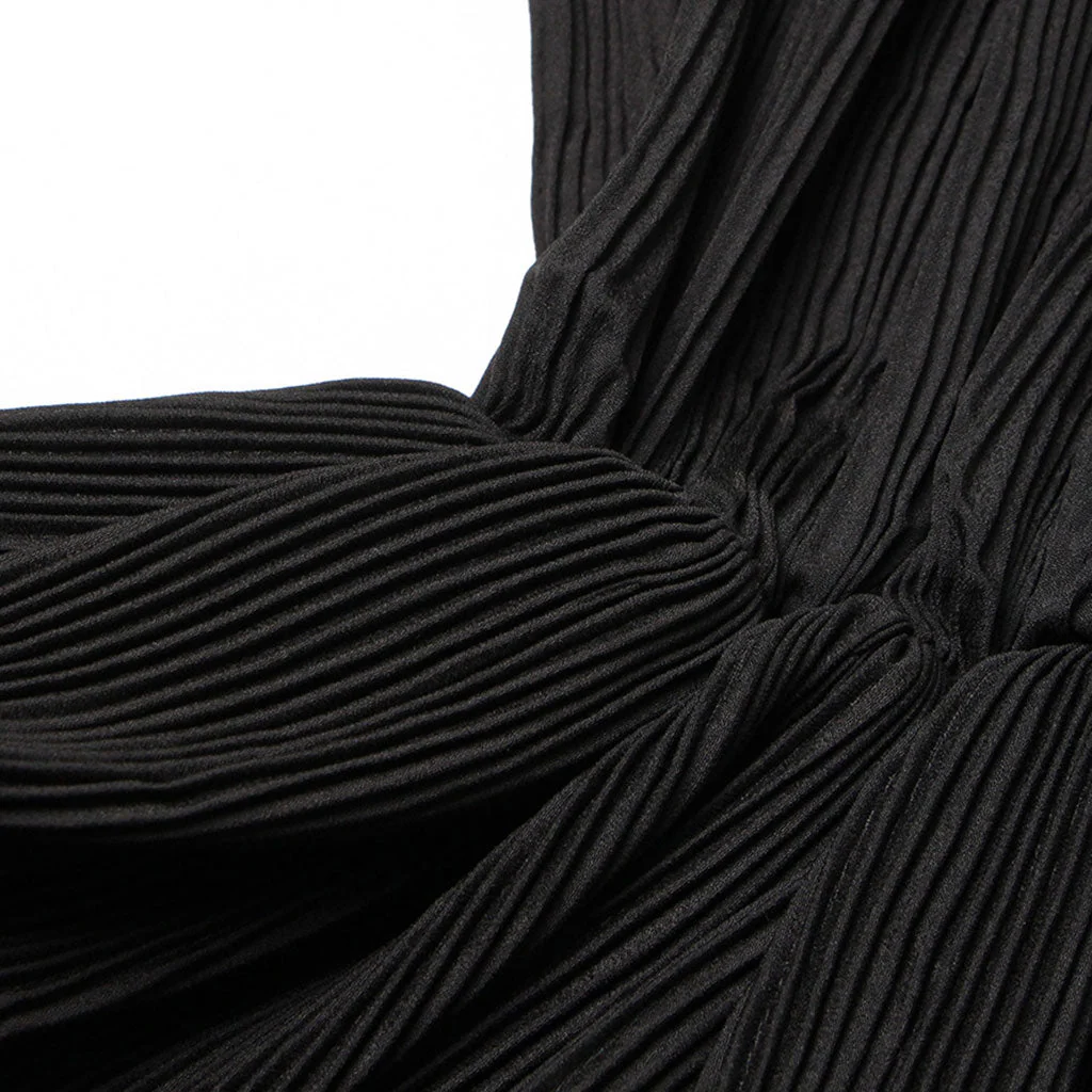 Classy 3D Ruffle Rosette V Neck Long Sleeve Pleated Peplum Blouse - Image 6