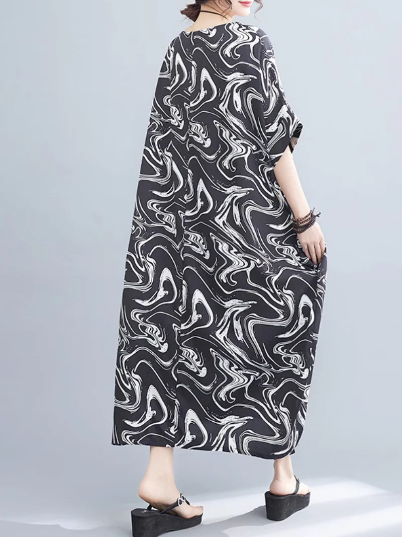 Close To My Heart Round Neck Kaftan Dress - Image 2
