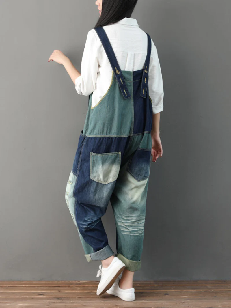 Close Your Eyes Denim Blue Overall Dungarees - Image 2