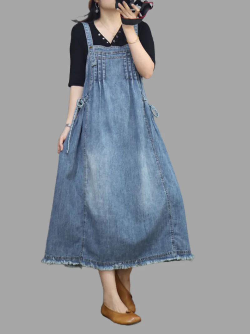 Close Your Eyes Denim High Waist Jumpsuit - Image 3