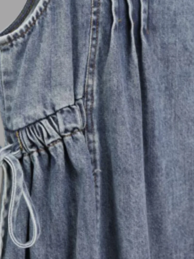 Close Your Eyes Denim High Waist Jumpsuit - Image 4