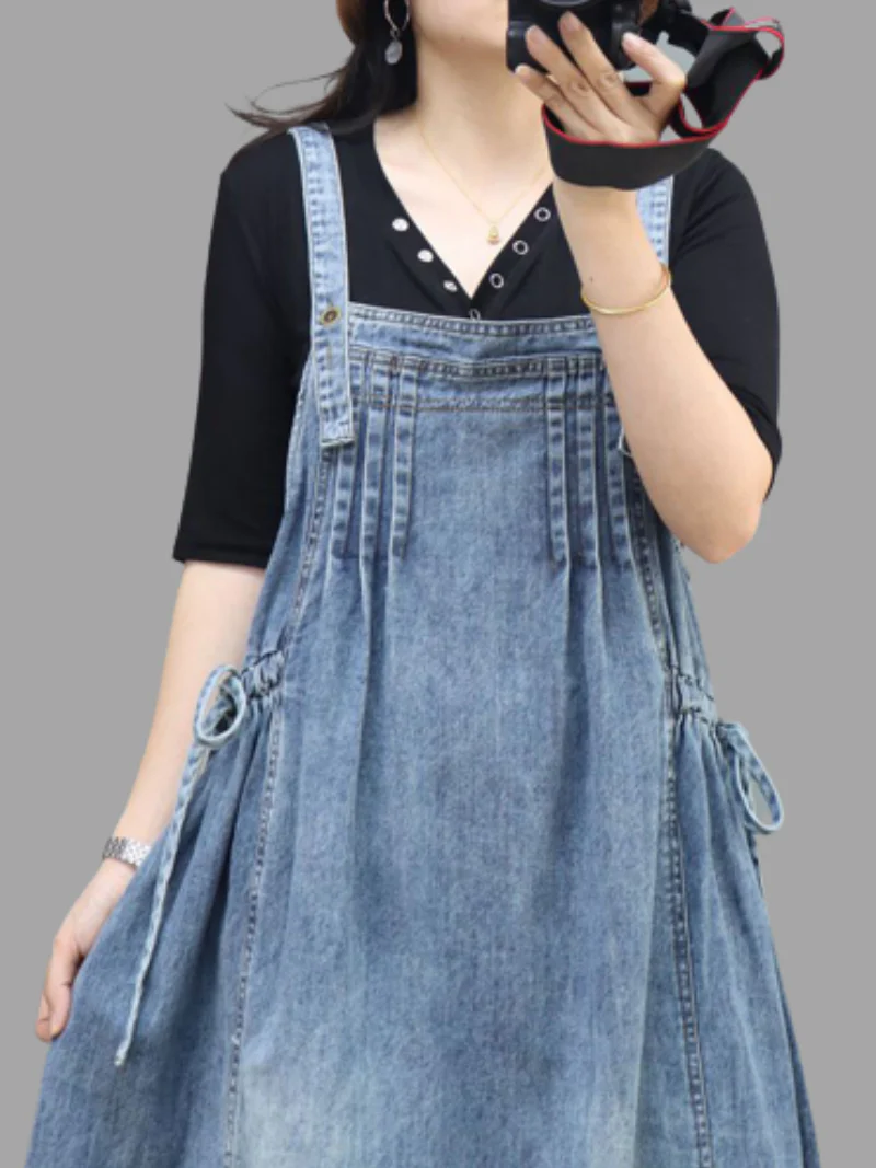 Close Your Eyes Denim High Waist Jumpsuit - Image 5