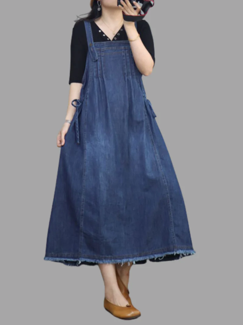 Close Your Eyes Denim High Waist Jumpsuit - Image 6