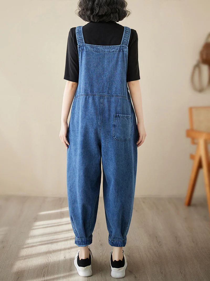 Close Your Eyes Denim High Waist Overall Dungarees - Image 2
