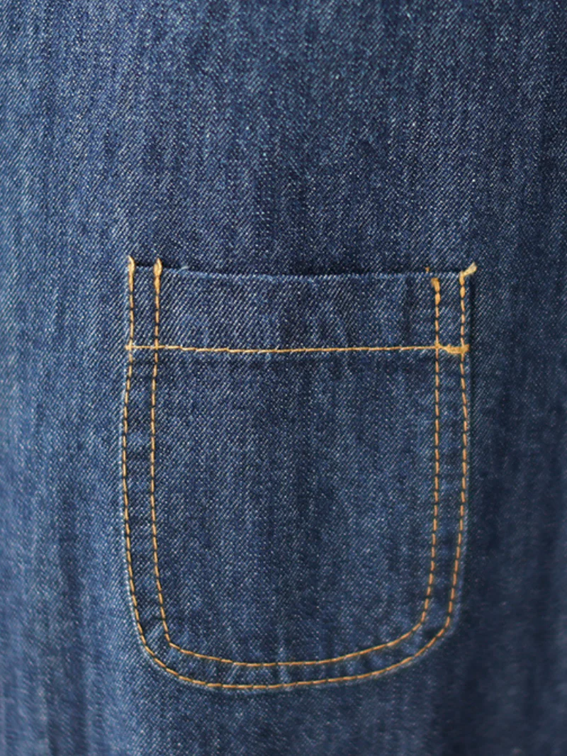 Closse Your Eyes Denim Natural Waist Short Dungarees - Image 2