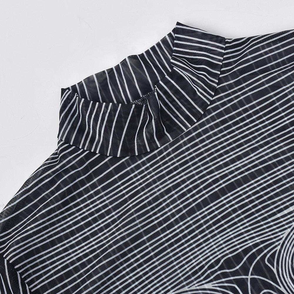 KAREN Mesh PRINTED BODYSUIT - Image 5