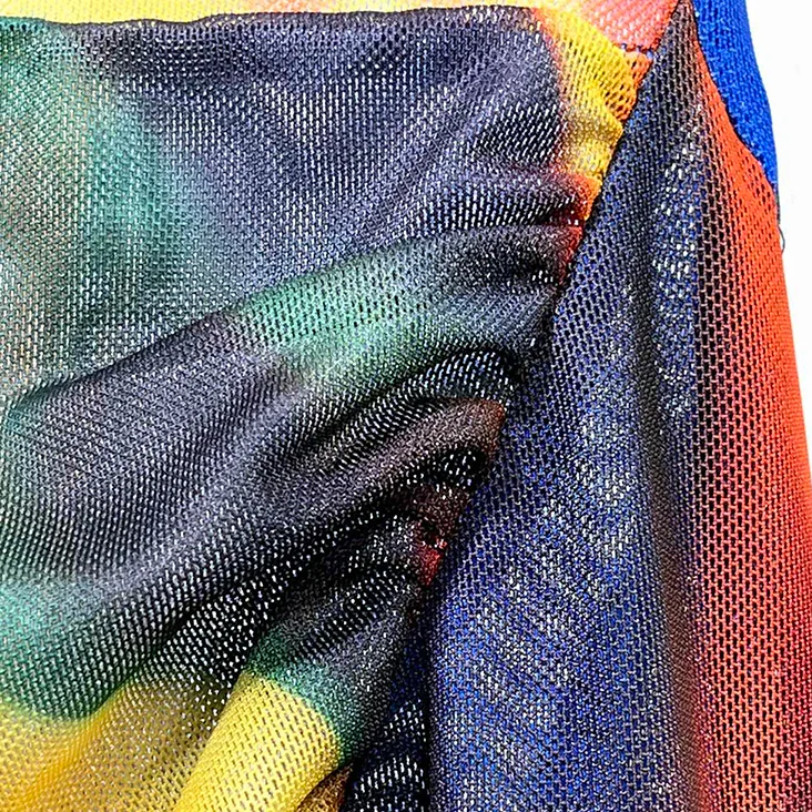 MULTI COLOR Mini Dress with SIDE TRAIN - Image 7