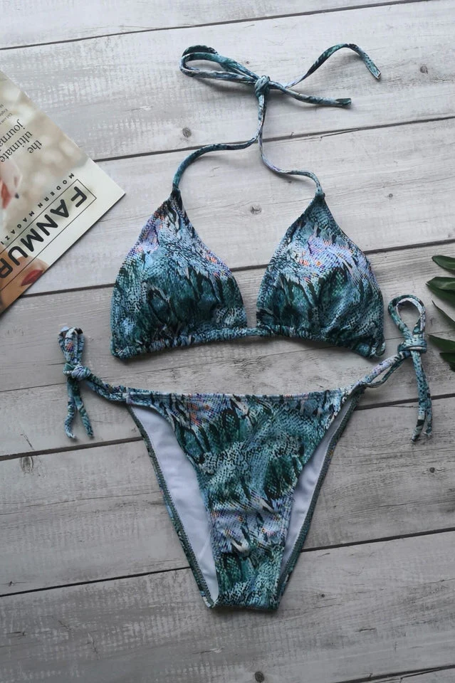 Colorful Print Push Up Brazilian Swimsuit - Image 5