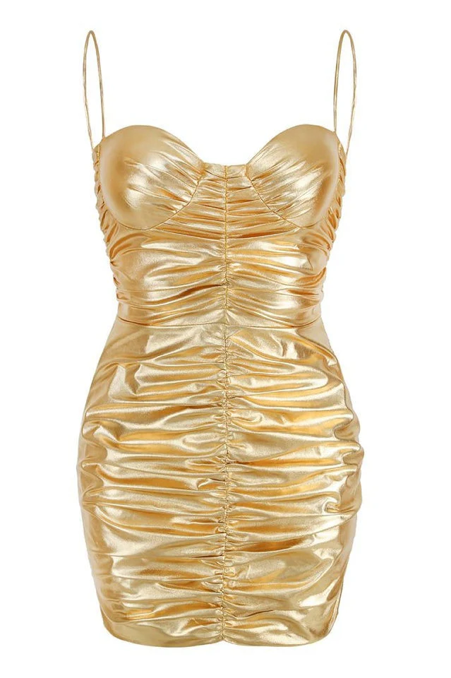 Corin Ruched Metallic Minidress - Image 8