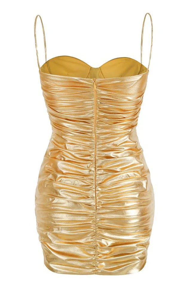 Corin Ruched Metallic Minidress - Image 9