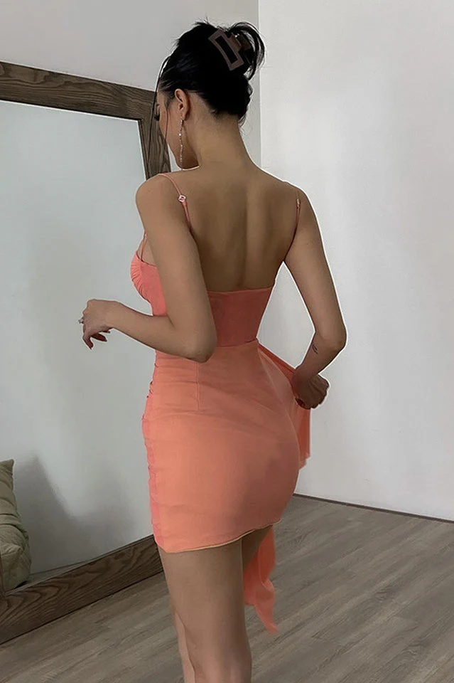 Corset Gathered Mesh Mini Dress - Image 6