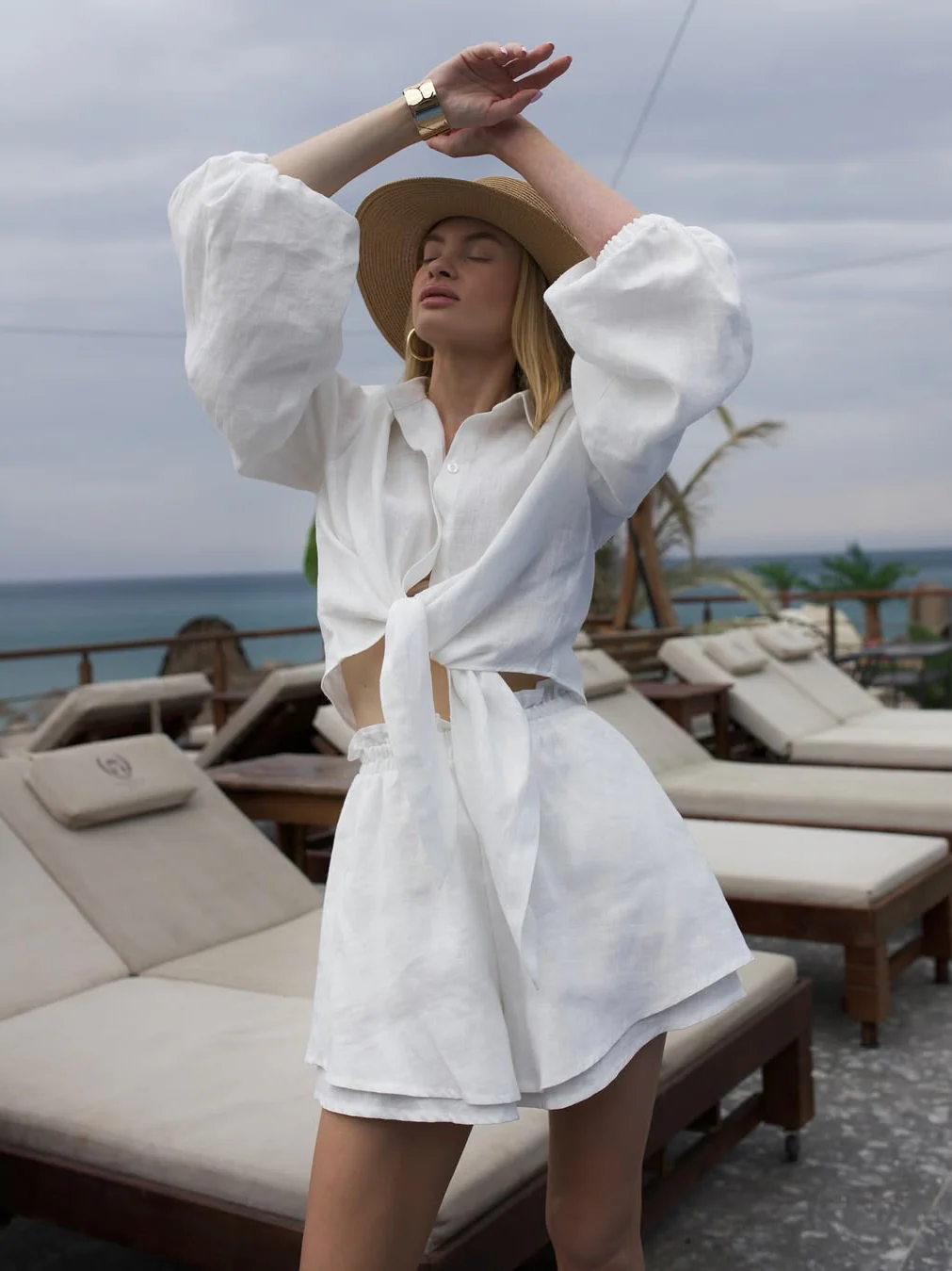 Cotton Bubble Two Piece Shorts Set - Image 5