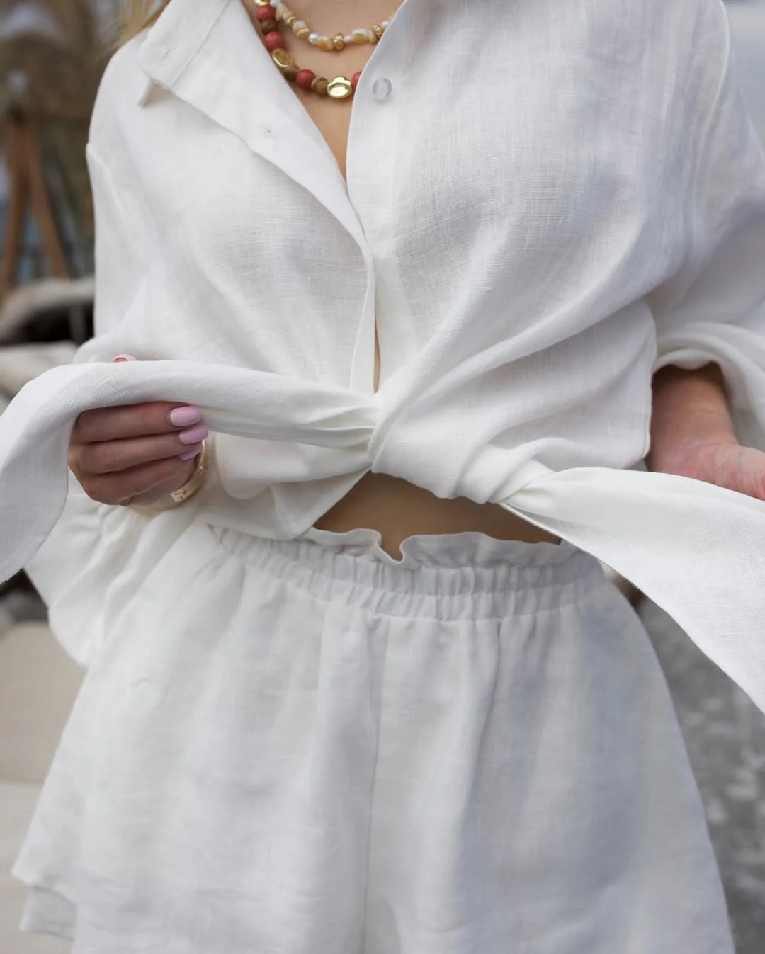 Cotton Bubble Two Piece Shorts Set - Image 6