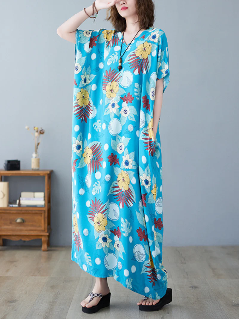 Cotton Kaftan, Long Caftan,Dress For to be Moms, Beach Cover up, Sleepwear - Image 2