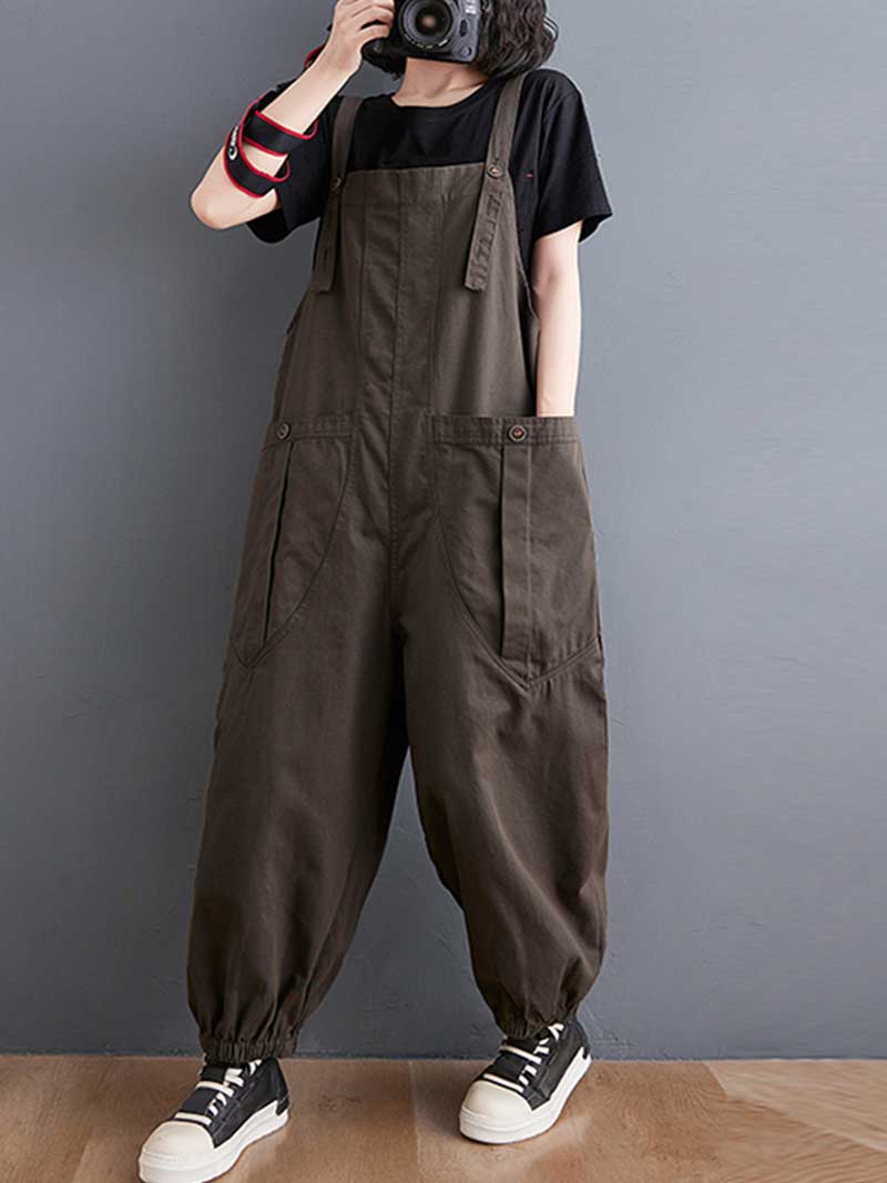 Cotton Nine-Point Pants Overall Dungaree - Image 3