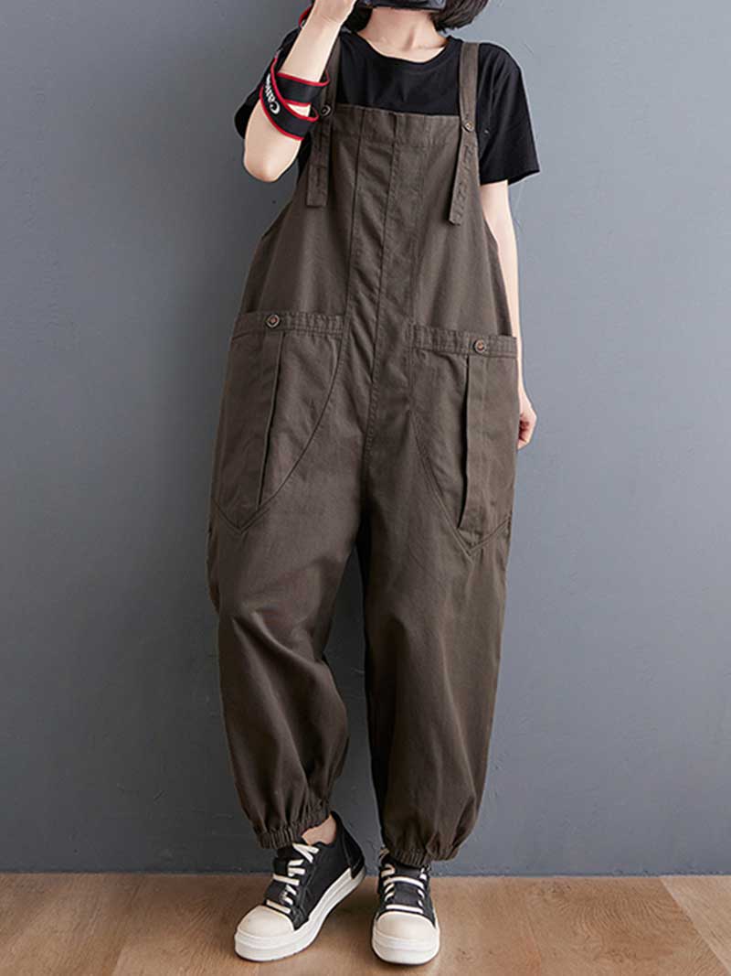 Cotton Nine-Point Pants Overall Dungaree - Image 5