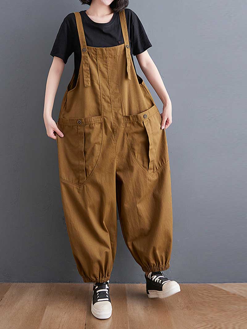 Cotton Nine-Point Pants Overall Dungaree - Image 6